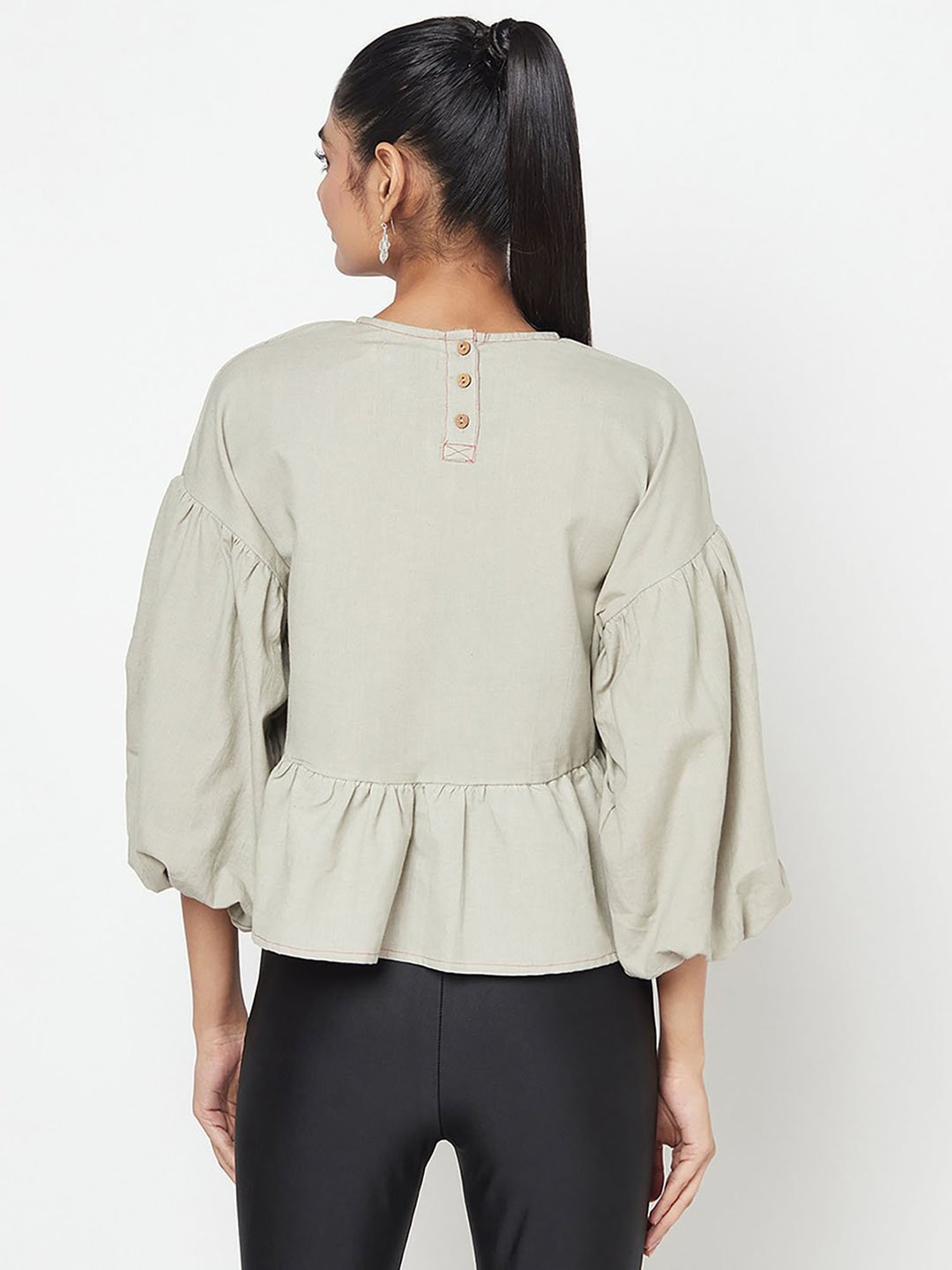 Fabindia Grey Cotton Top