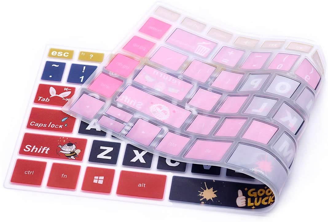 HRH Keyboard Cover for HP 14" Laptop 2020 2019 2018,HP Pavilion x360 14M-BA 14M-CD 14M-DH 14-BA 14-BF 14-cm 14-CF 14-DF 14-DK 14-DS 14-DQ Series 14 Inch Protective Skin (with Squared Keypad),Good Luck