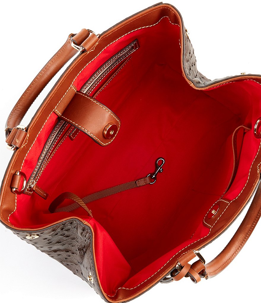 Dooney & Bourke Ostrich Collection Zip Satchel Bag