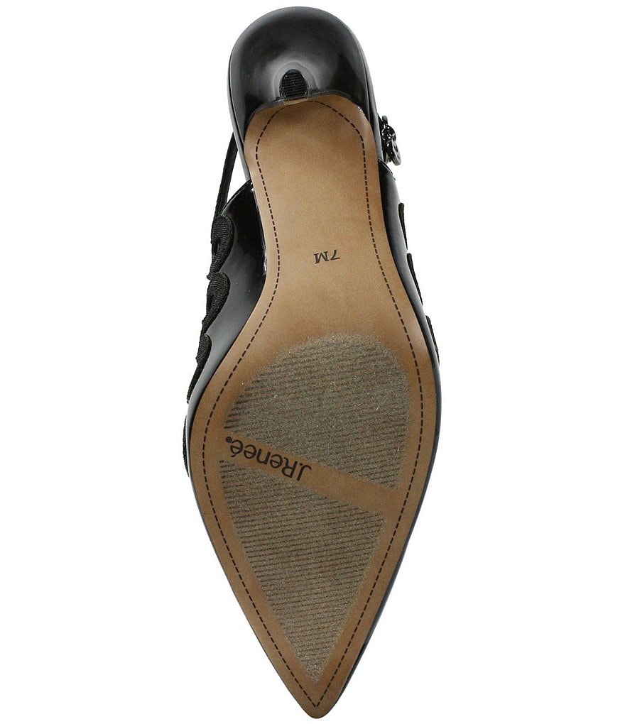 J. Renee Reghina Patent Cut-Out Detail Slingback Pumps
