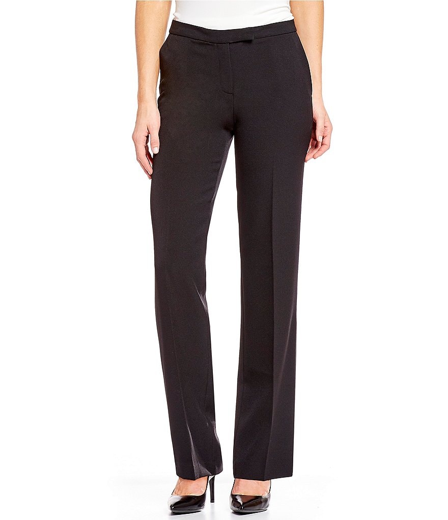 Kasper Petite Size Stretch Crepe Straight-Leg Pants