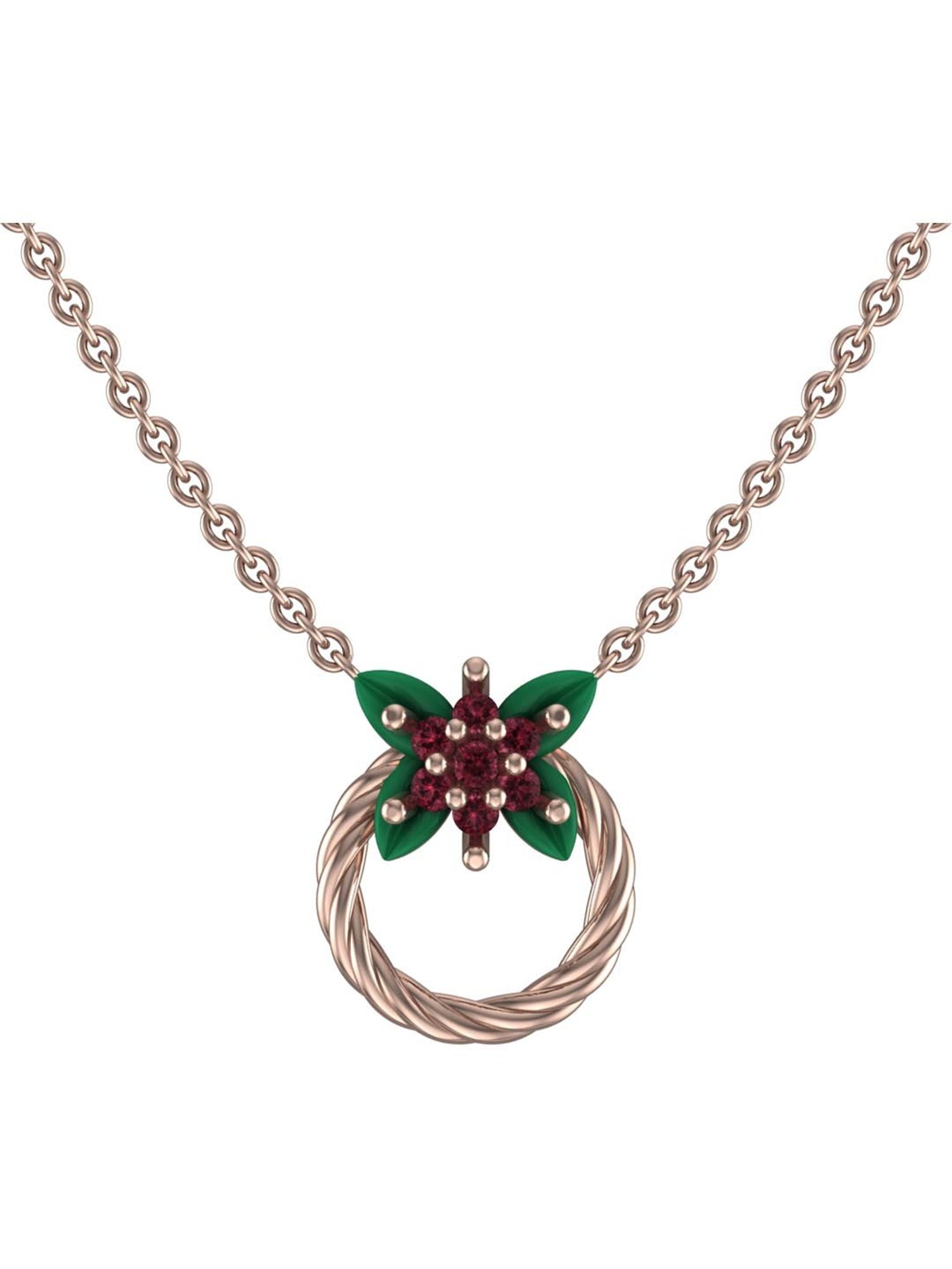 Praavy 92.5 Sterling Silver The Gold Christmas Wreath Necklace for Kids