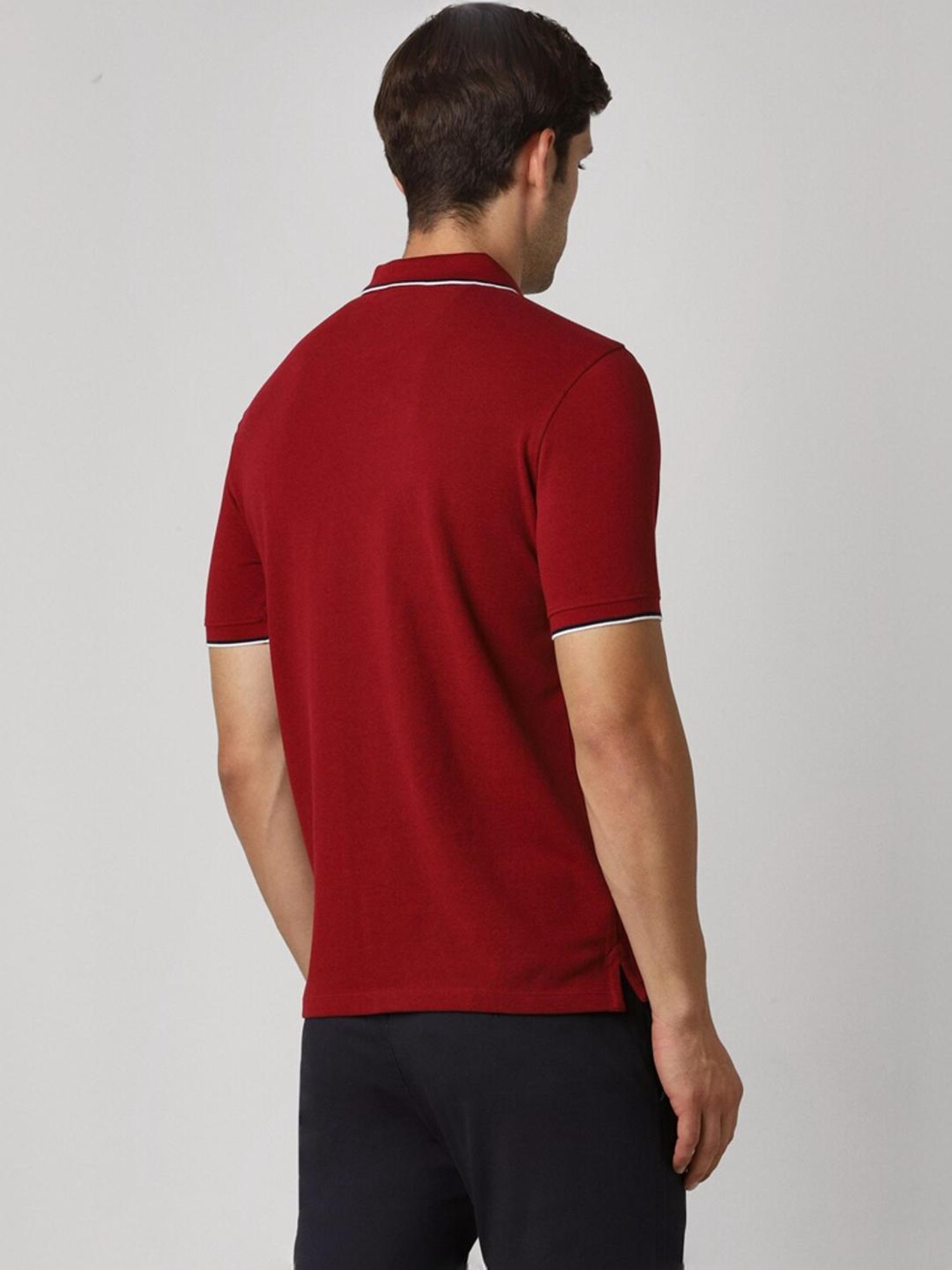 Peter England Red Regular Fit Polo T-Shirt