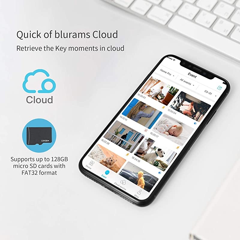 Indoor Security Camera PTZ 1080p WiFi Dome Camera PetNanny Camera Baby Monitor wTwoWay Audio | SoundPerson Detection | IR Night Vision | CloudampLocal Storage | Works with Alexa