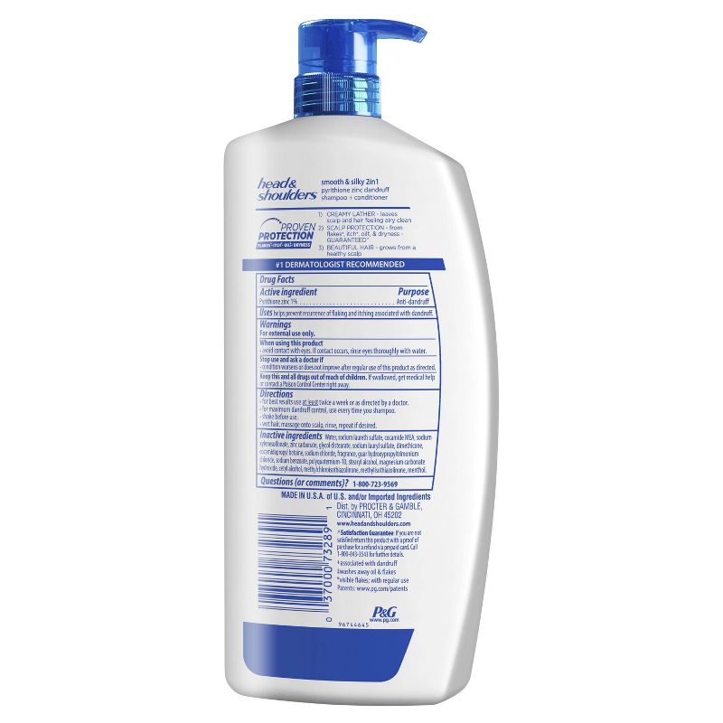 Head and Shoulders Smooth & Silky Paraben Free 2in1 Dandruff Shampoo and Conditioner - 31.4 fl oz