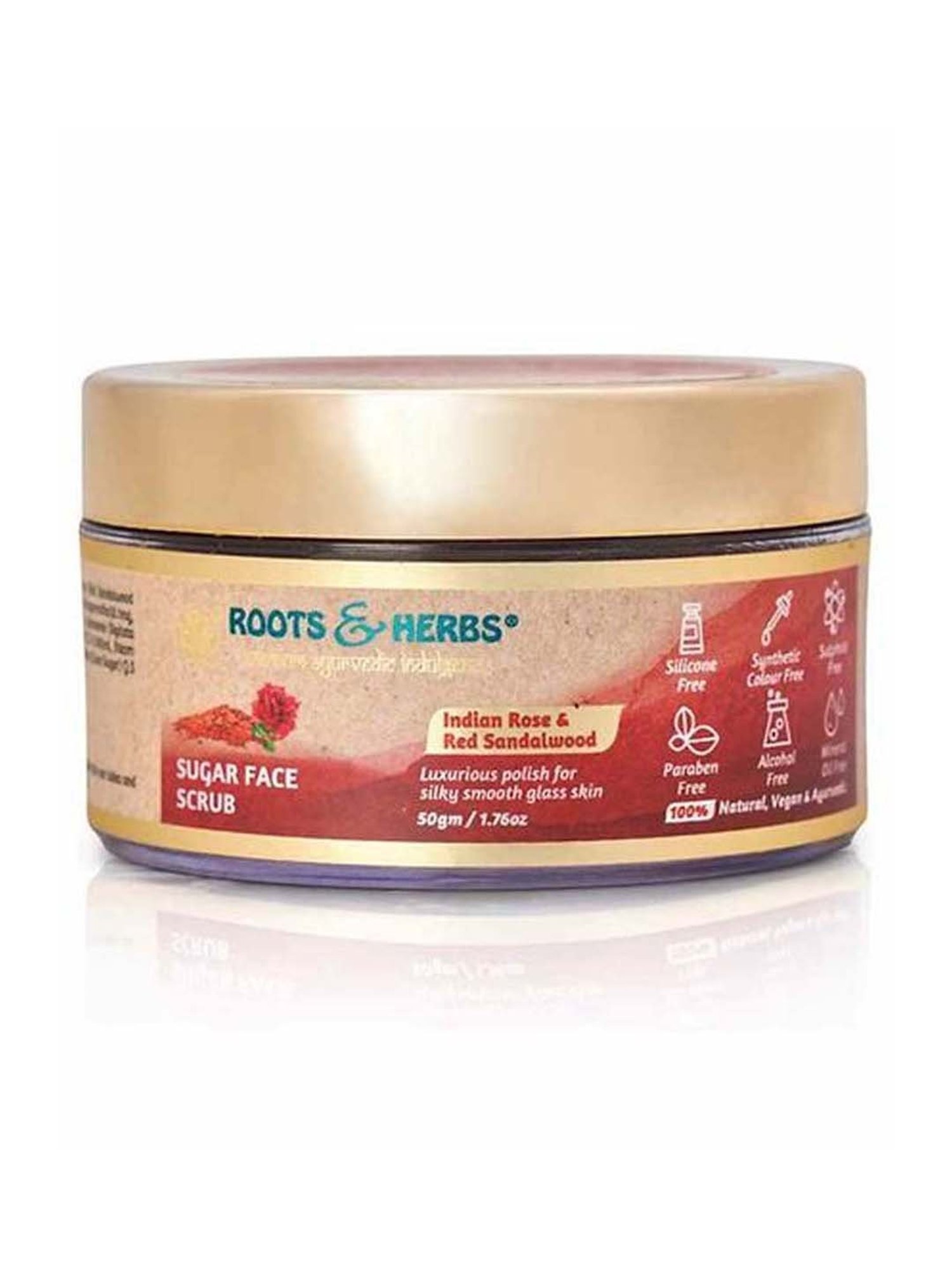 ROOTS AND HERBS Sugar Face Scrub (indian Rose And Red Sandalwood) - 100 gm