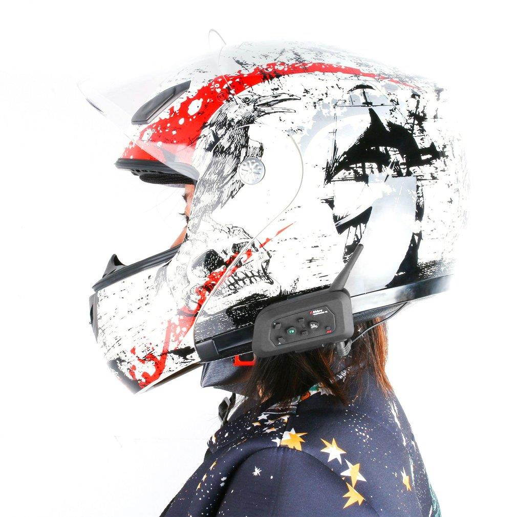 VNETPHONE V6-1200 Bluetooth Motorcycle Communicator 2-in-1 Helmet Intercom Headset with Mic Interphone for 6 Riders