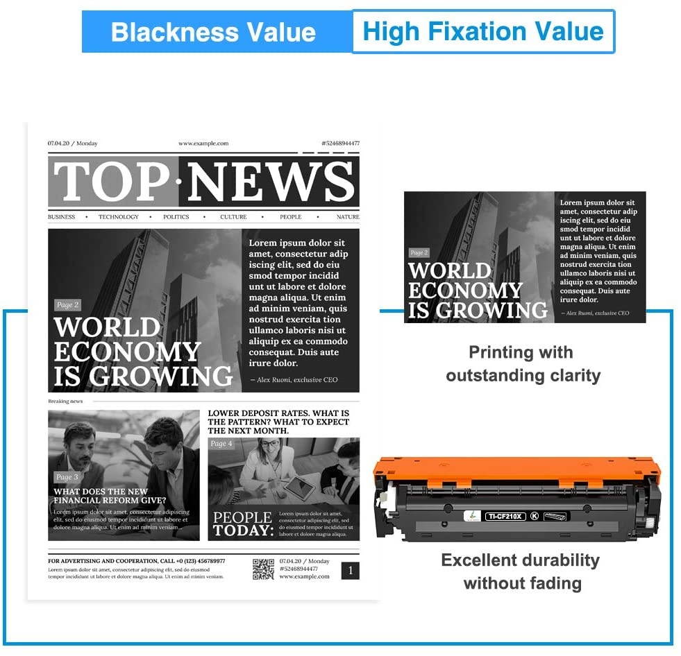 TRUE IMAGE Compatible Toner Cartridge Replacement for HP 131A 131X CF210A CF210X HP Laserjet Pro 200 Color M251nw MFP M276nw M251n M276n M276 M251 Toner (Black, 1-Pack)