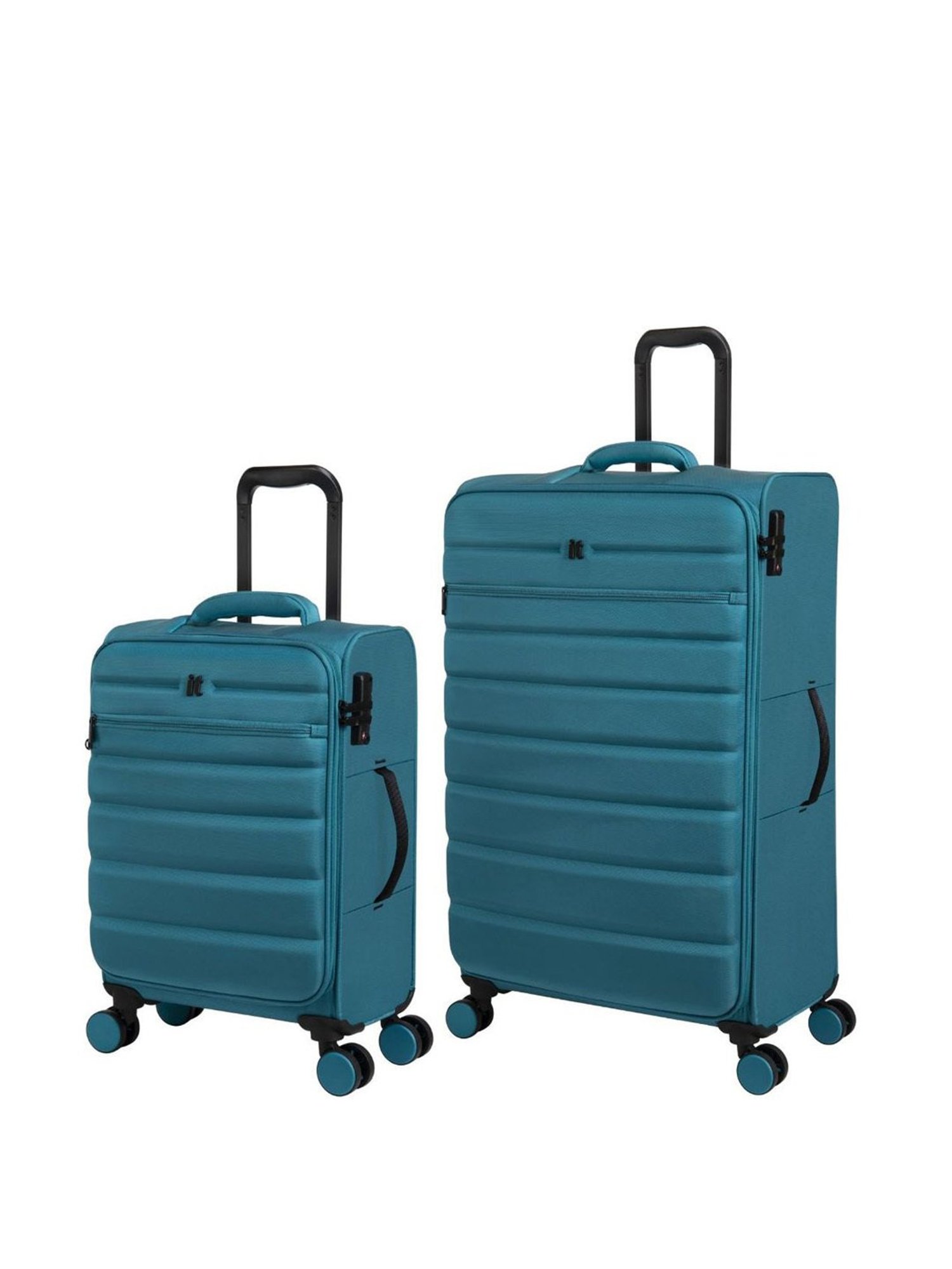 it luggage Census Teal Blue Combo-28 & 20 inches Soft Case Luggage Trolley with TSA Lock