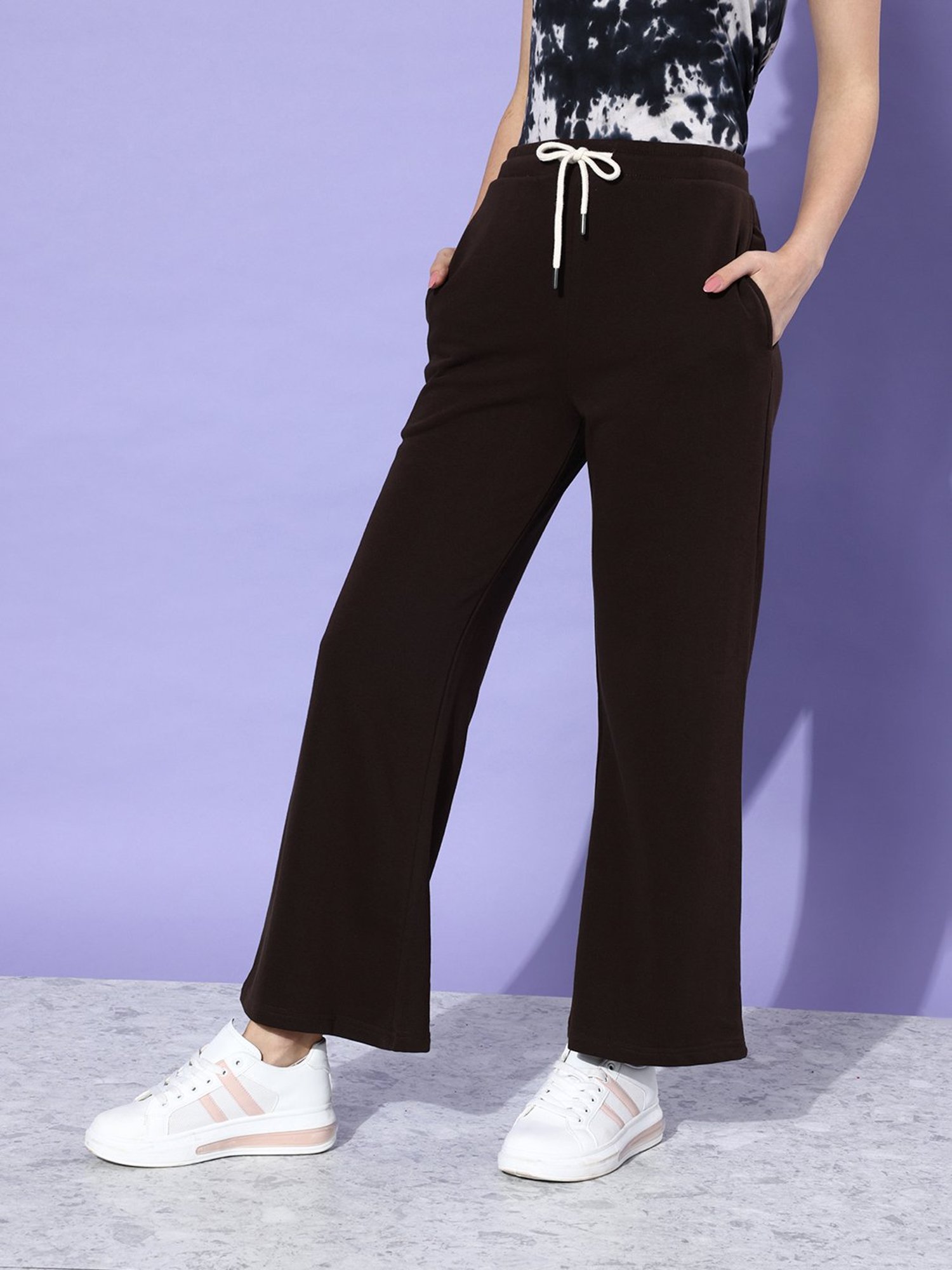 Dillinger Brown Fleece Regular Fit High Rise Trackpants