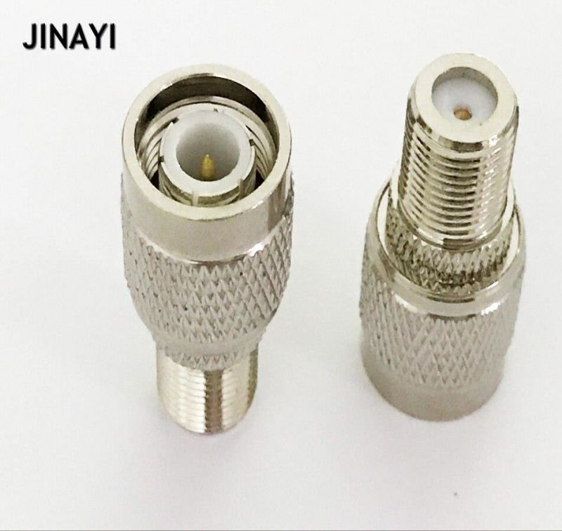 2PC RF Connector F female Jack to TNC male Plug RF Coaxial Coax Cable Adapter