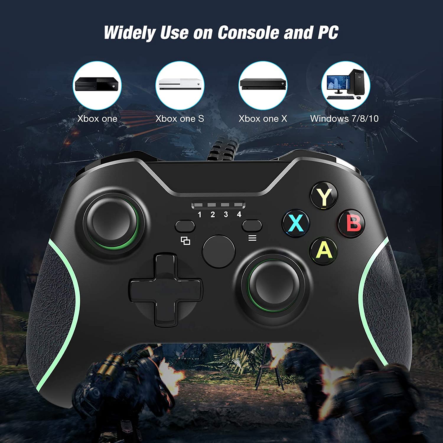 Xbox One Controller,Wired Xbox Controller with Headphone Jack for Xbox Series S Xbox Series X Xbox One/S/X and Microsoft PC Windows 7. 10