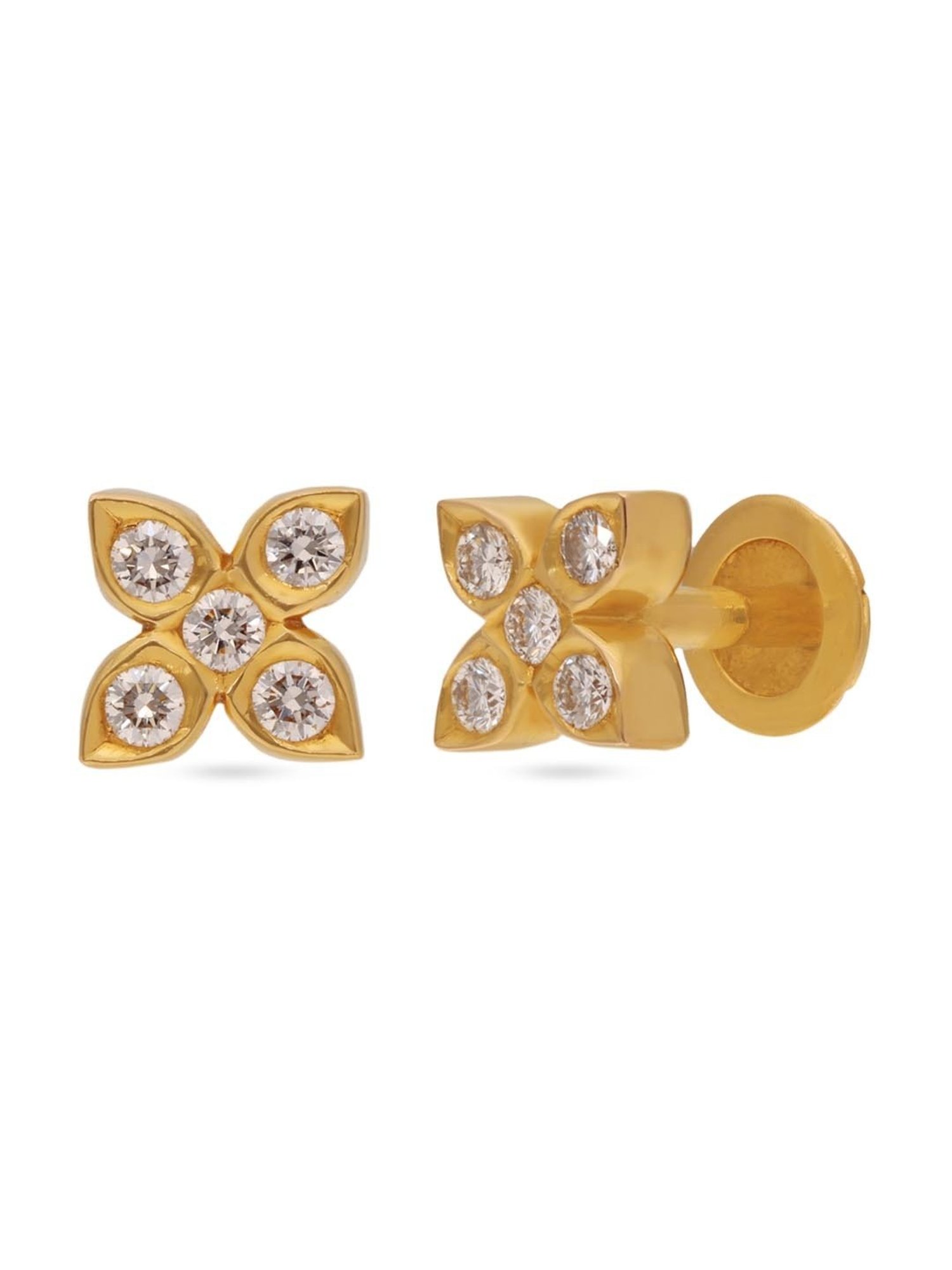 CKC 22k Gold & Diamond Earrings for Women