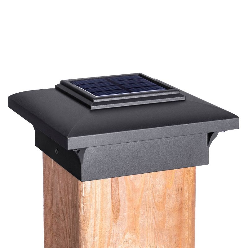 Solar Cast Aluminum Post Light Cap Black - Sterno Home