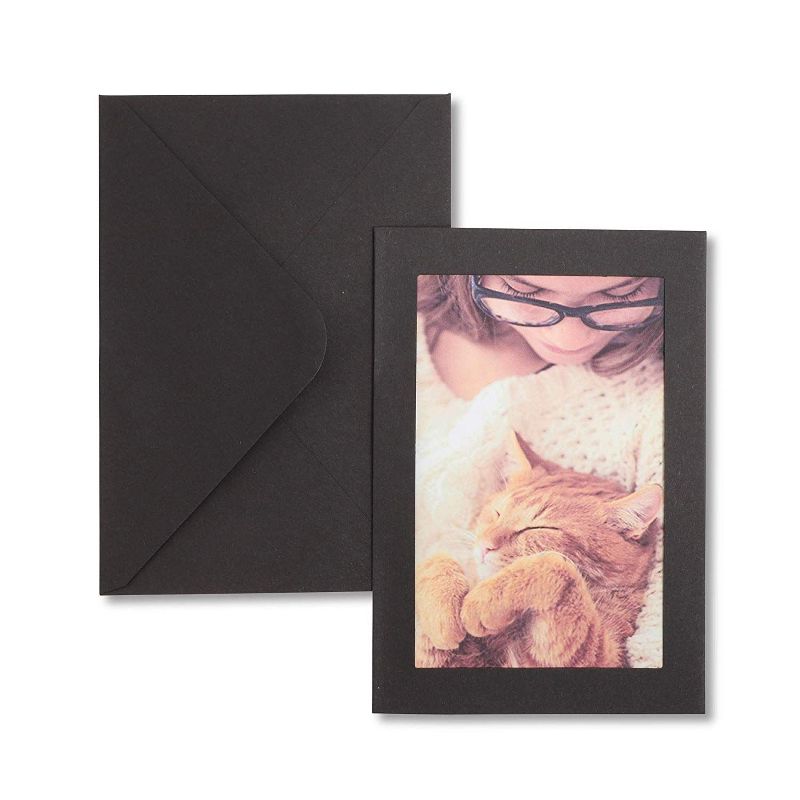 Sustainable Greetings 36-Pack Black Photo Insert Cards Frames with Envelopes (4 x 6 in)