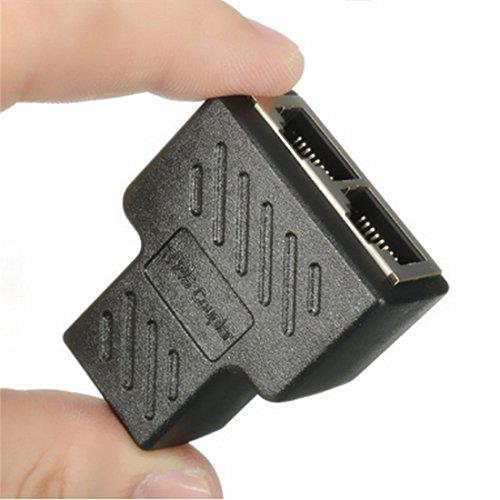2 Pack RJ45 Splitter Connectors, 1 to 2 Ways Ethernet cables interface RJ-45 Socket Adapter 8P8C HUB Network LAN Internet PC laptop router cable Coupler contact Modular plug For Cat5 Cat5e Cat6 Cat7