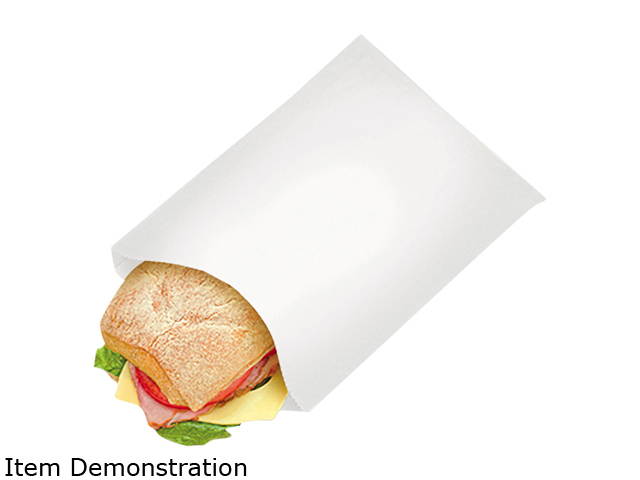 PB19 Grease-Resistant Sandwich/Pastry Bags, 6 x 3/4 x 7 1/4, White