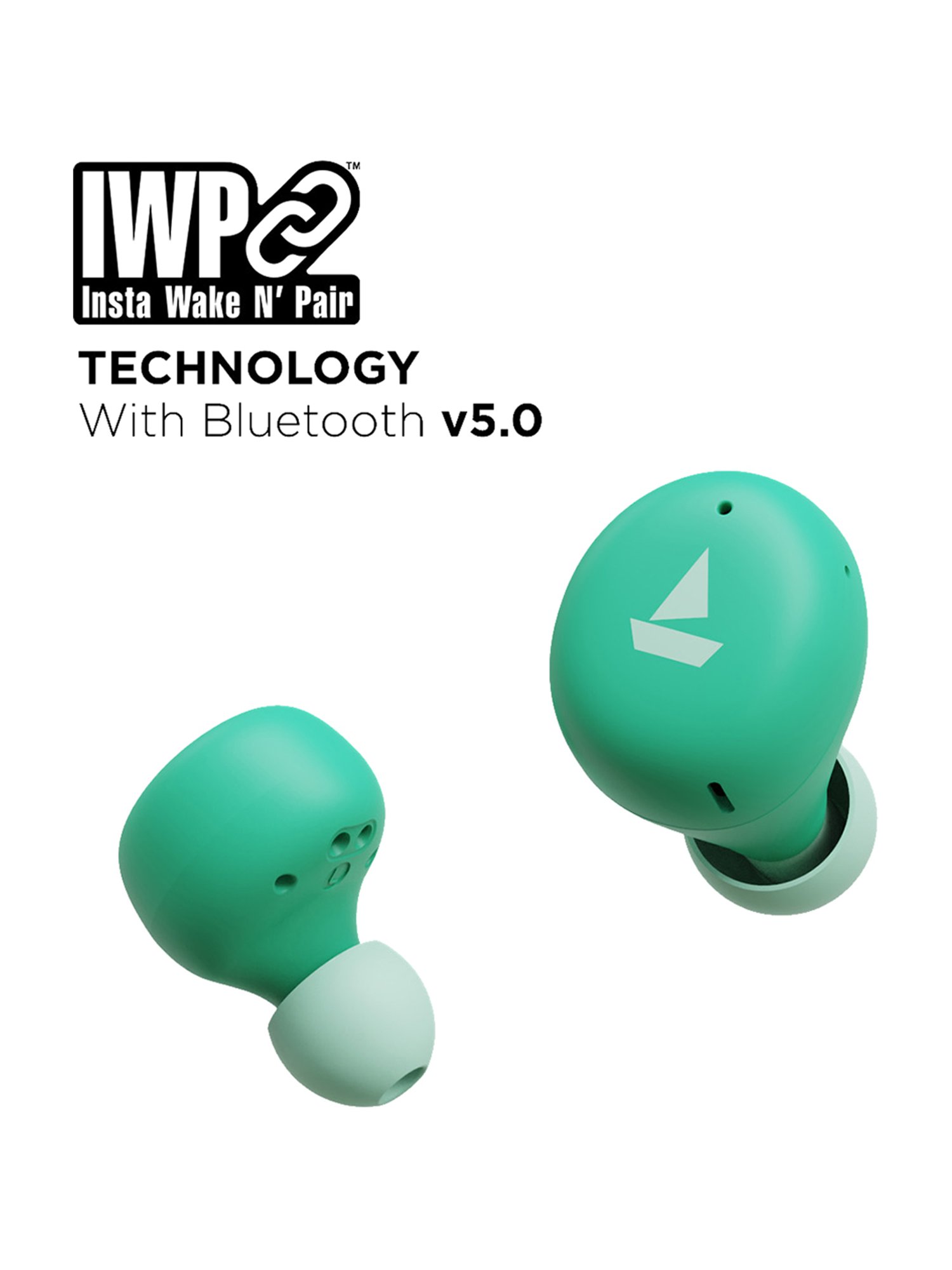 Boat Airdopes 381 In Ear Bluetooth Earbuds with Nonstop Music UpTo 20Hrs (Mint Green, True Wireless)