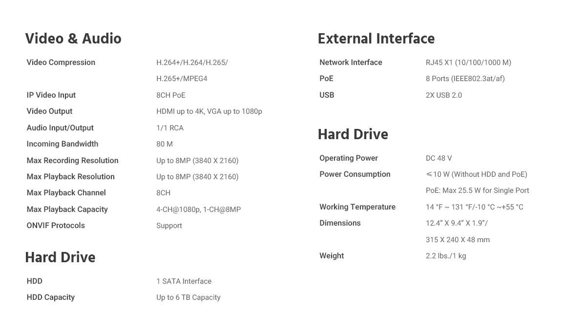 ANNKE 8MP 4K Ultra HD PoE ONVIF 8CH NVR Security Camera System with H.265+ Coding 4K Wired HD Outdoor Indoor IP67 Weatherproof Cameras Supports 256 GB TF Card Remote Access 4 Camera with 2TB
