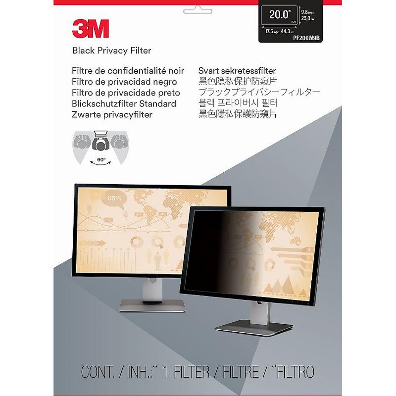 3M Privacy Filter for 20" Widescreen Monitor (16:9) (PF200W9B) 213139