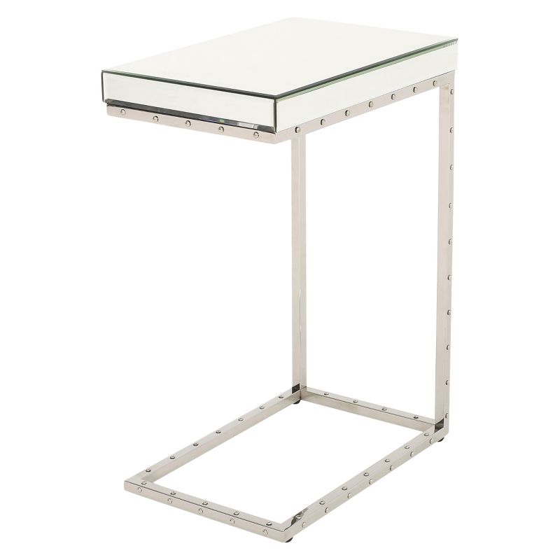 Flynn Side Table with Rivet - Mirror - Christopher Knight Home