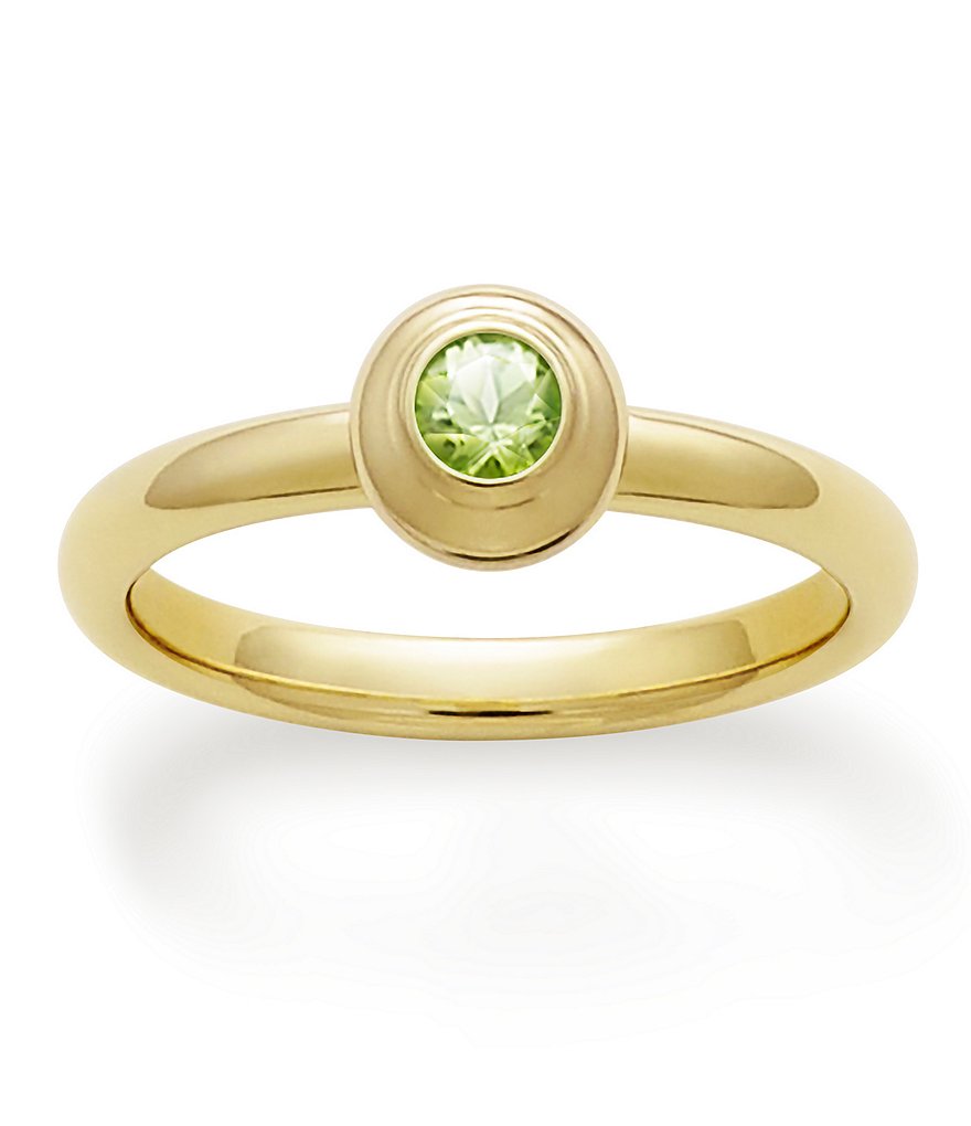 James Avery 14K Gold Remembrance Ring August Birthstone with Peridot