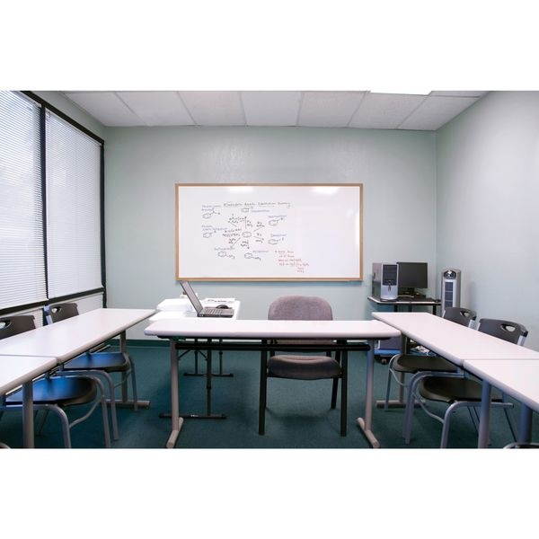 36.5" x 48.5" Wood Frame Porcelain Magnetic Whiteboard