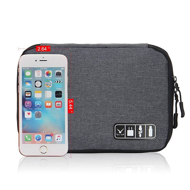 Travel Universal Cable Organizer Electronics Accessories Cases for Various USB Phone Charger and Cable Grey