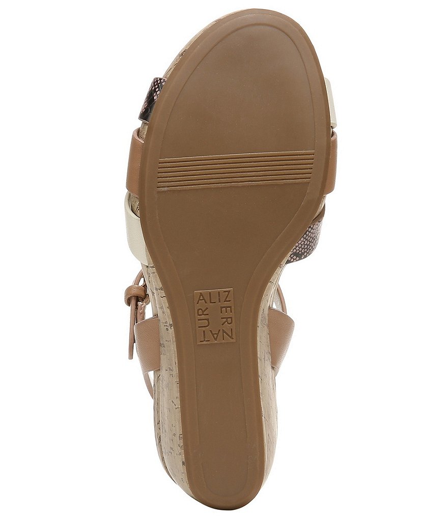 Naturalizer Adelina Snake Print Ankle Strap Wedge Sandals