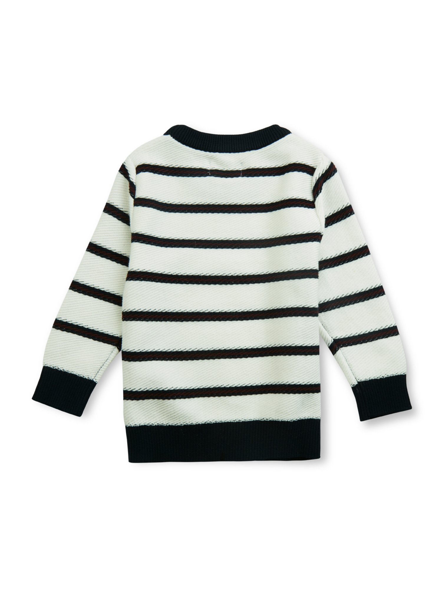 GJ baby White Striped Full Sleeves Sweater