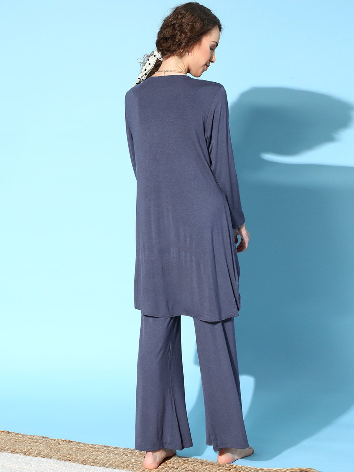 Da Intimo Blue Three Pieces Loungewear Set