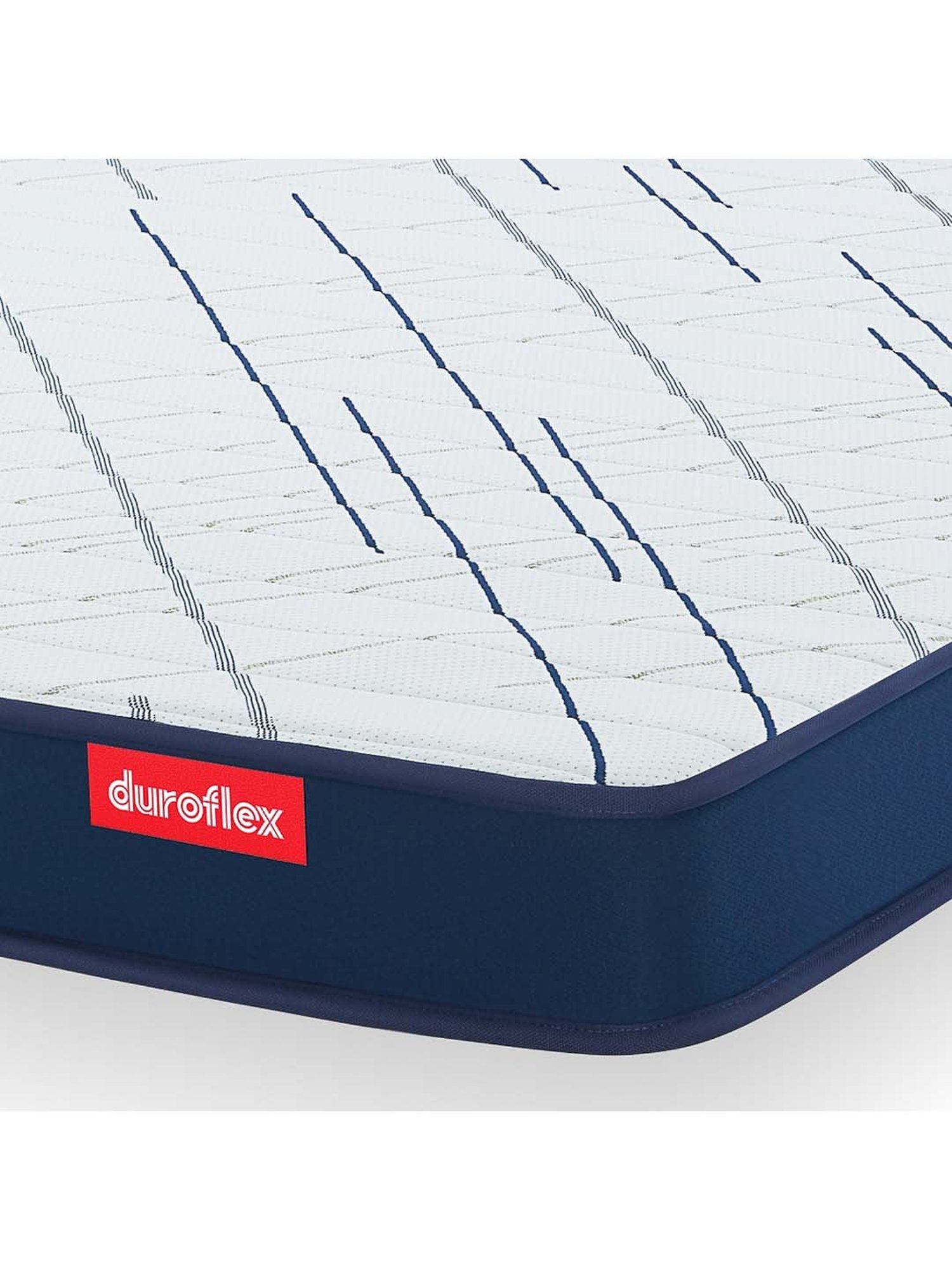 Duroflex Navy & White Foam Edge Dual Comfort Mattress - Single Size (72 L x 30 W x 4 H in.)