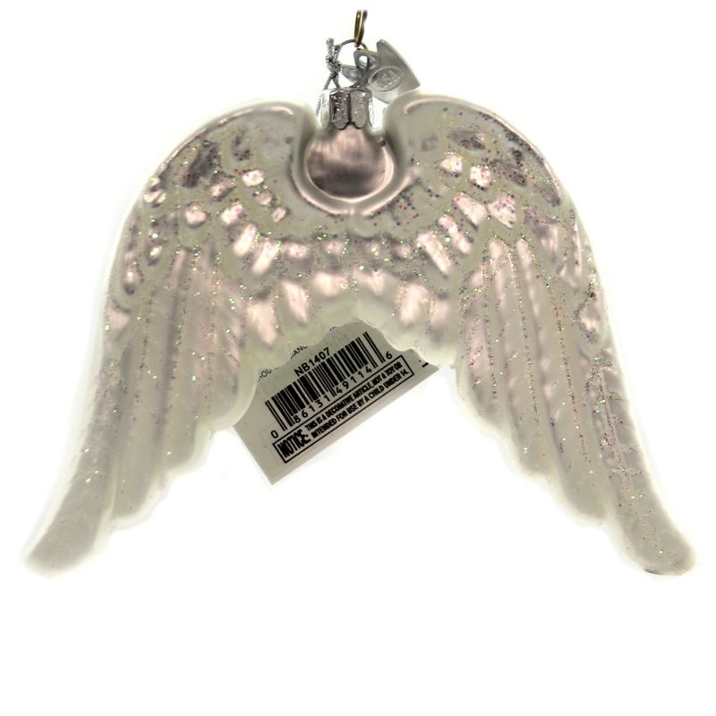 Noble Gems 3.75" Angel Wings Ornament Bereavement Memorial  -  Tree Ornaments