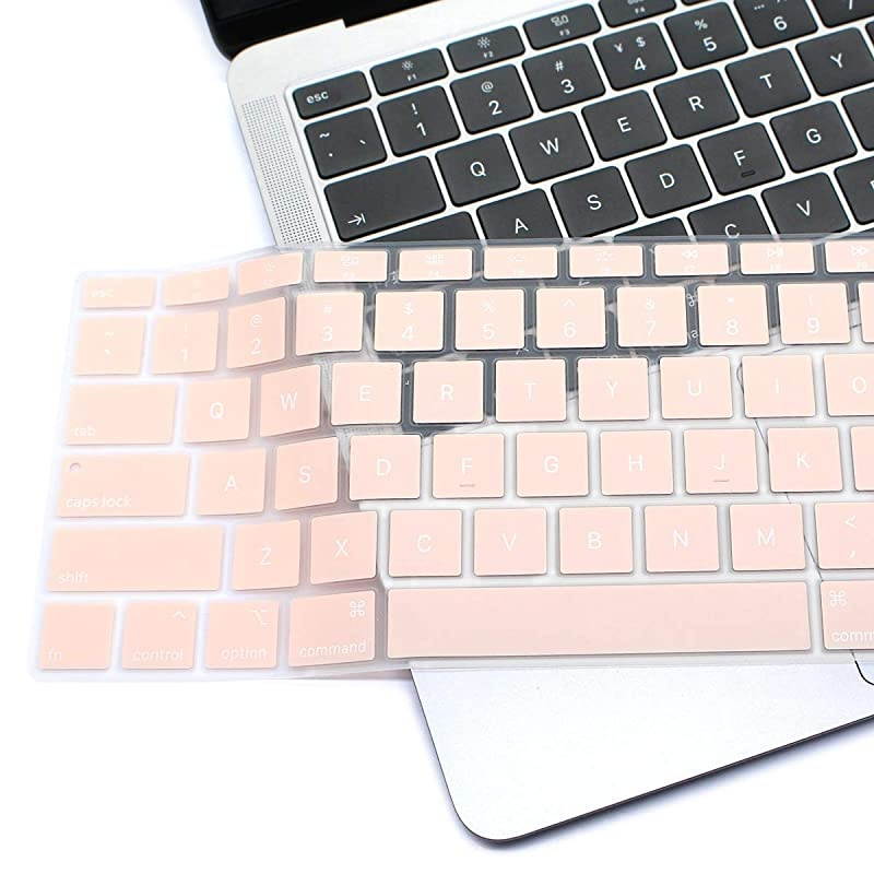 2020 MacBook Air 13 inch Keyboard Cover Newest Version Soft Silicone Skin Protector for MacBook Air 13Inch Touch ID with Retina Display A2337A2179 US Layout 2020d Rose Pink