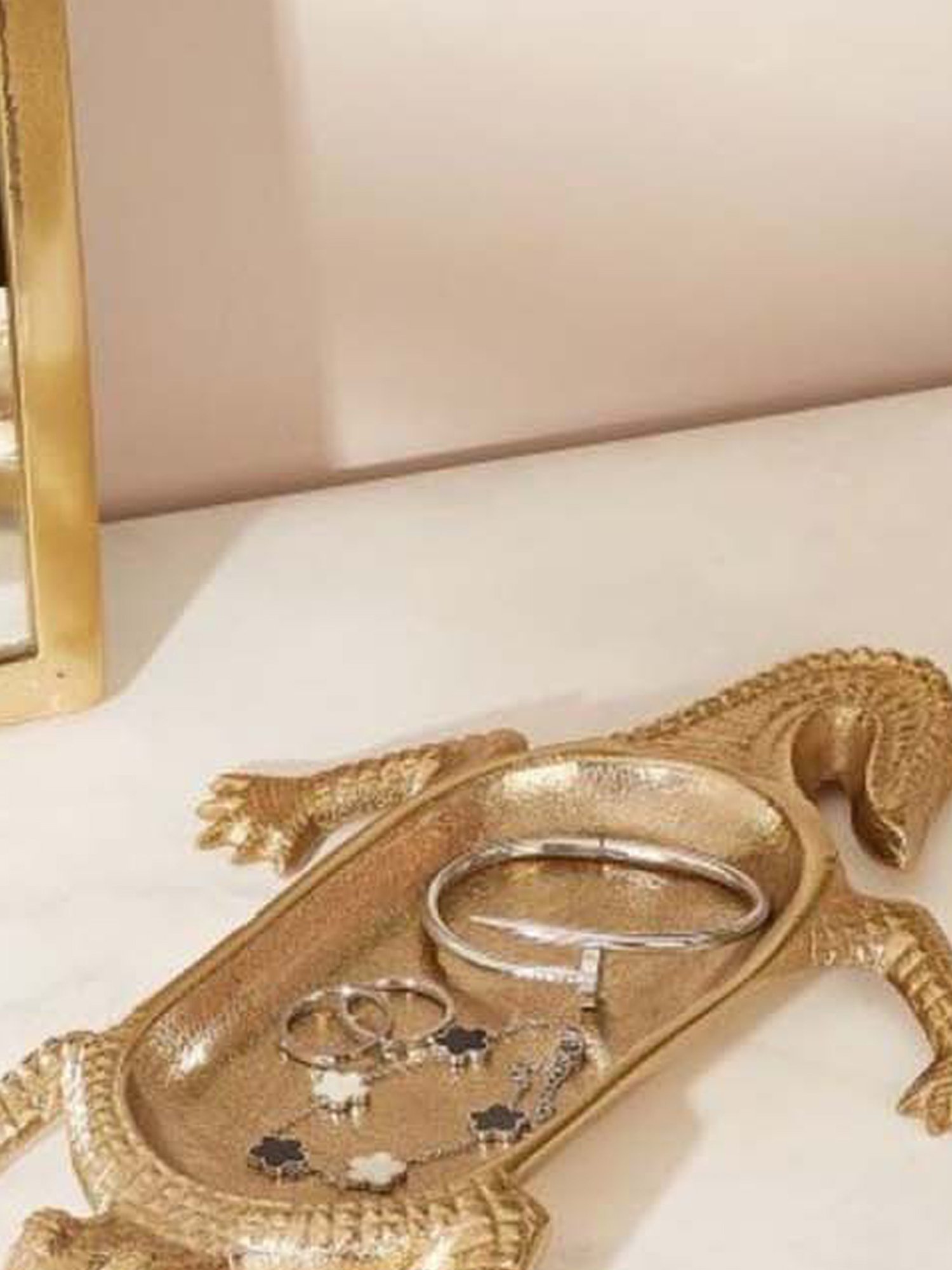 Mason Home Gold Luxe Crocodile Trinket Tray