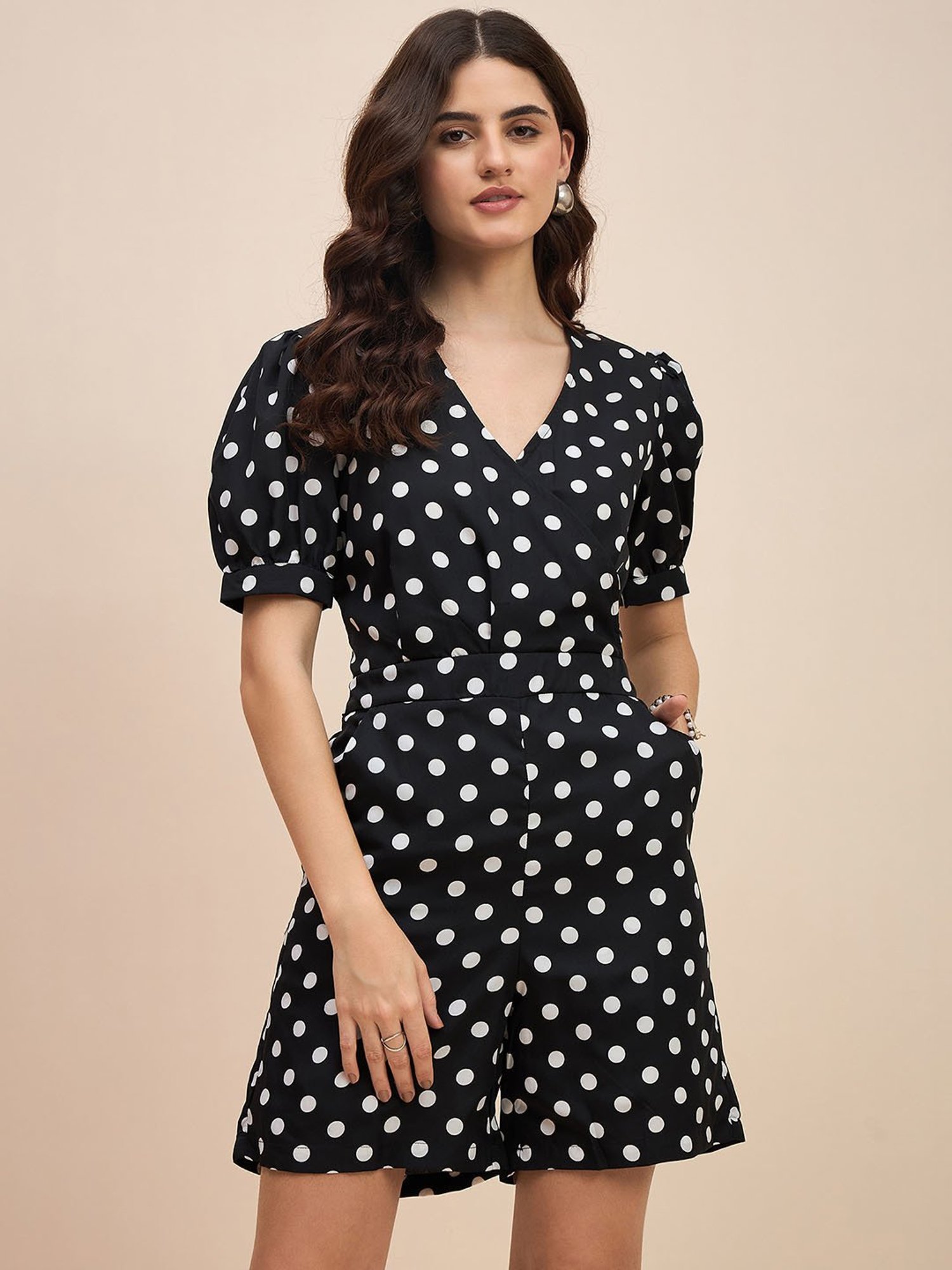 BRINNS Black Polka Dot Playsuit