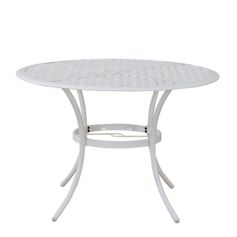 Kupperswick 5pc Steel Outdoor Patio Dining Set with Removable Cushions and Umbrella White - Sunjoy