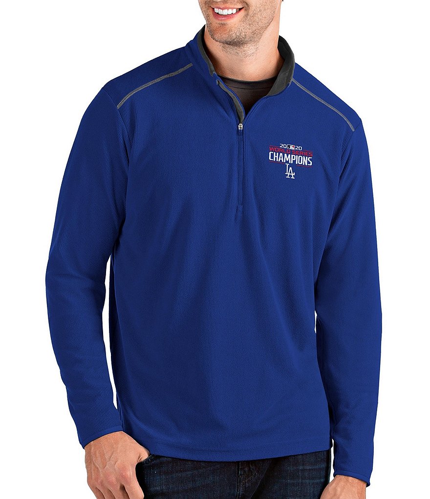 Antigua Los Angeles Dodgers 2020 MLB World Series Champions Glacier Textured Half-Zip Pullover