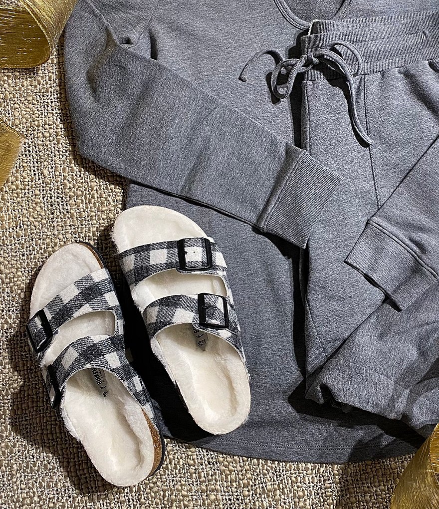 Birkenstock Women's Arizona Plaid Shearling Sandals