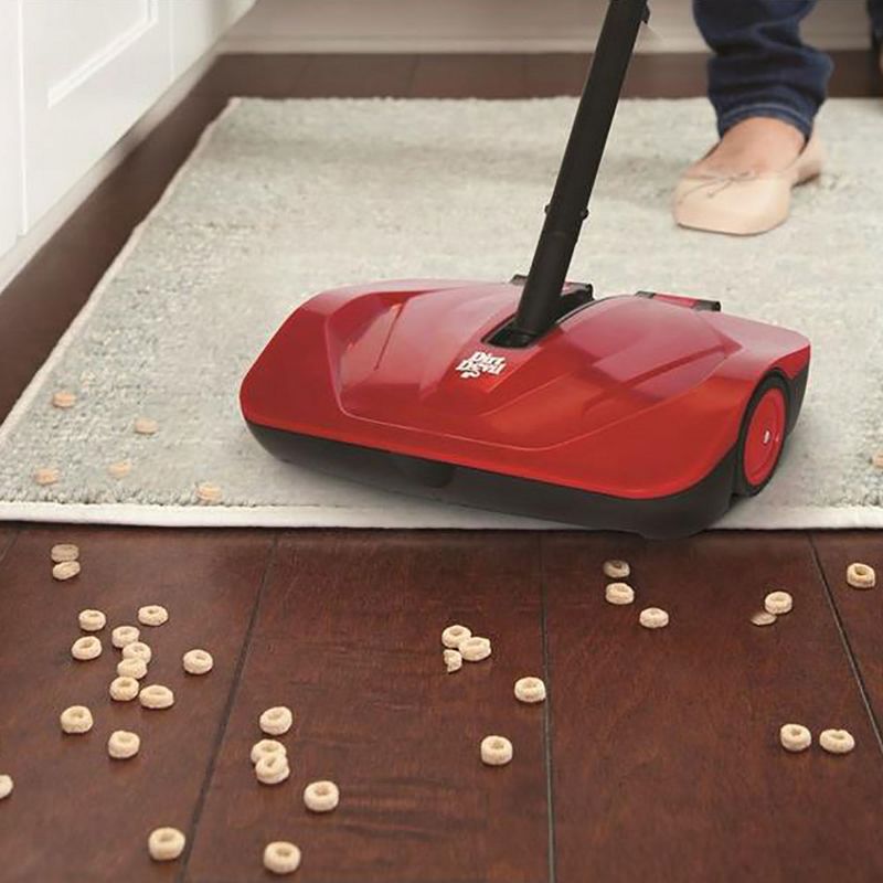 Dirt Devil PD10010 Simpli Sweep Compact Lightweight Manual Push Stick Sweeper with Quiet Operating Over Molded Wheels and Double Sided Dust Bin