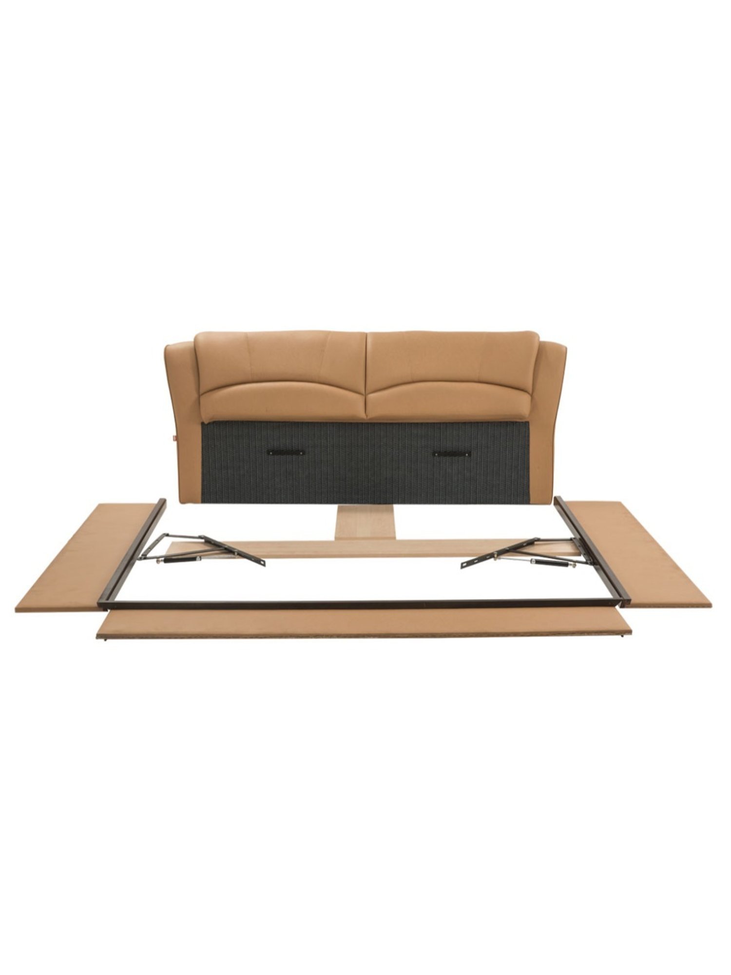 Durian Winston Camel Brown Premium Leatherette Queen Size Bed