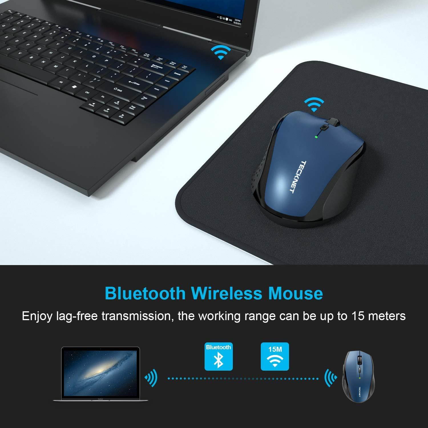TECKNET Bluetooth Wireless Mouse (BM308) (Blue)