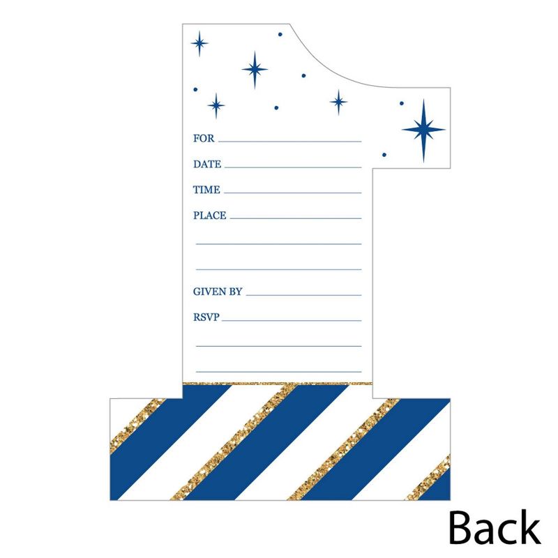 Big Dot of Happiness Adult 70th Birthday - Gold - Shaped Fill-In Invitations - Birthday Party Invitation Cards with Envelopes - Set of 12