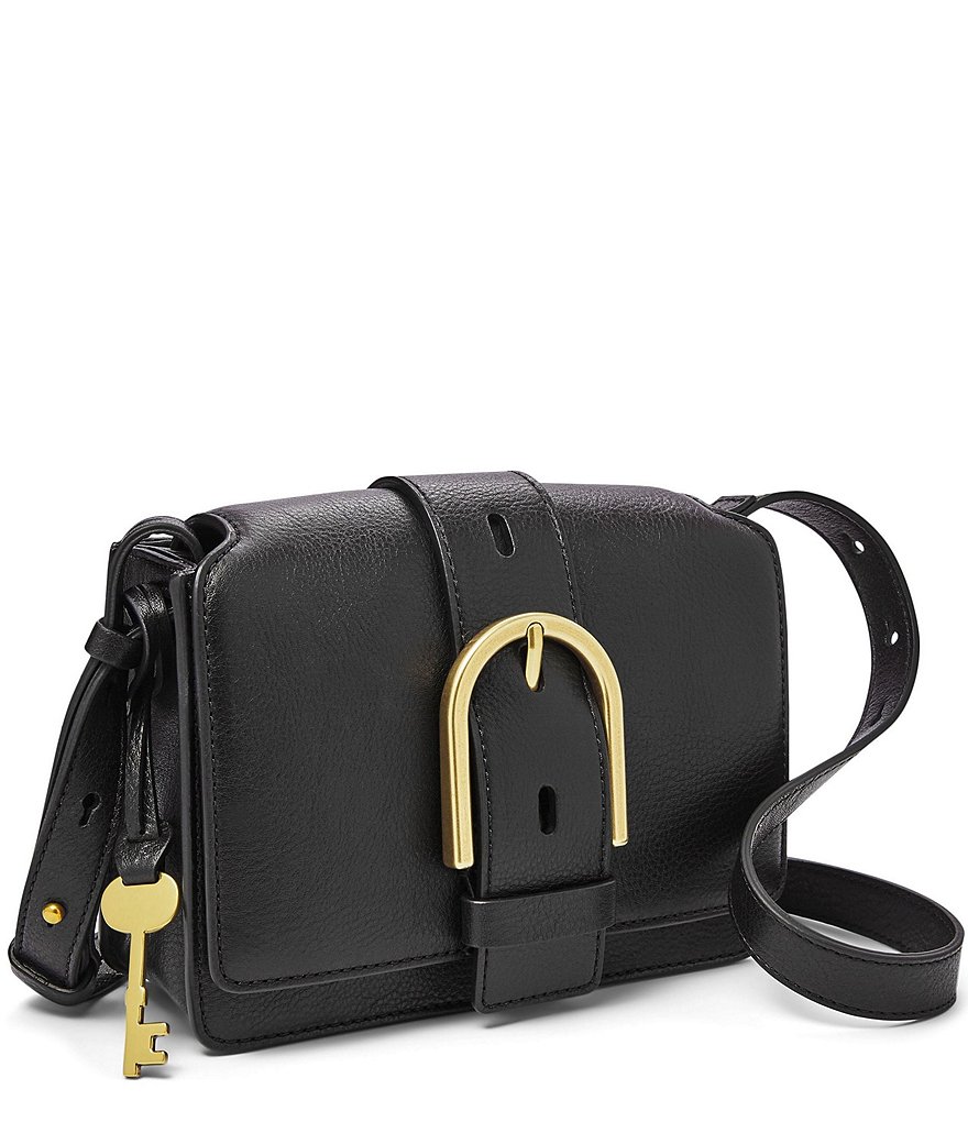 Fossil Wiley Buckle Leather Snap Crossbody Bag