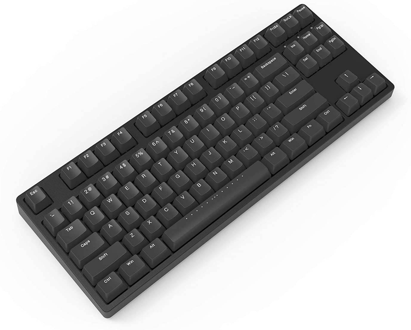 iKBC W200 Wireless Mechanical Keyboard with Cherry MX Red Switch for Windows and Mac OS, Enables Media Key and LED Indicator (2.4G Dongle, USB 2.0, PBT Double Shot 87 Keycaps, Black Color, ANSI/US)