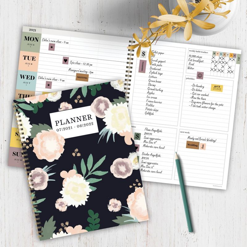 Undated Teacher Planner 8.5" x 11" Large Weekly Lesson Plan Book Botanical Floral - TF Publishing