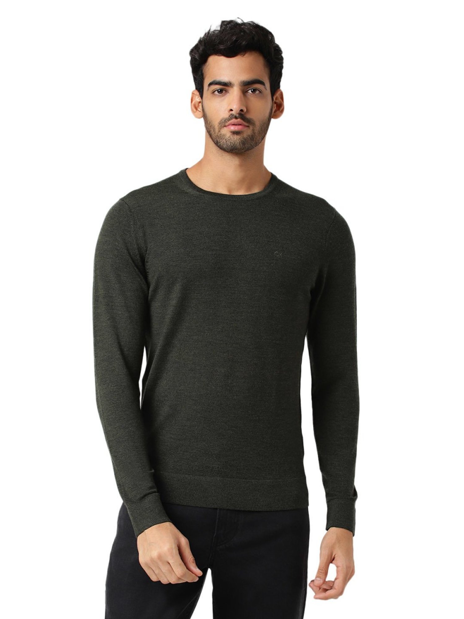 Calvin Klein Jeans Dark Olive Regular Fit Sweater