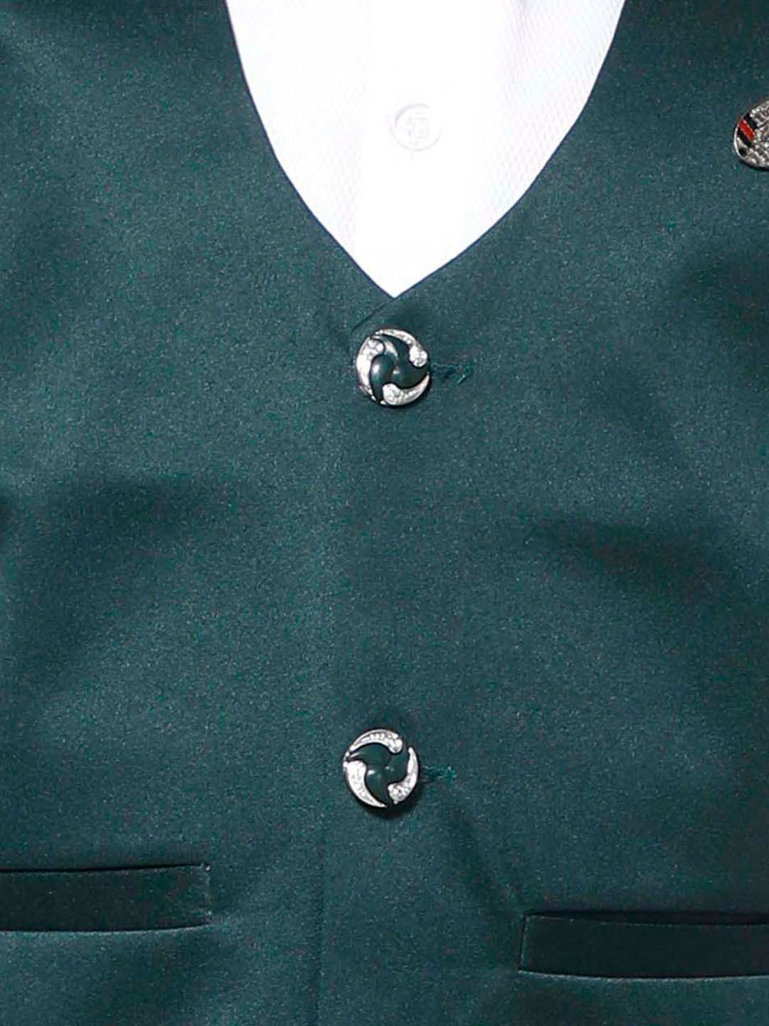 Fourfolds Boys Darkgreen Solid Full Sleeves Clothing Set