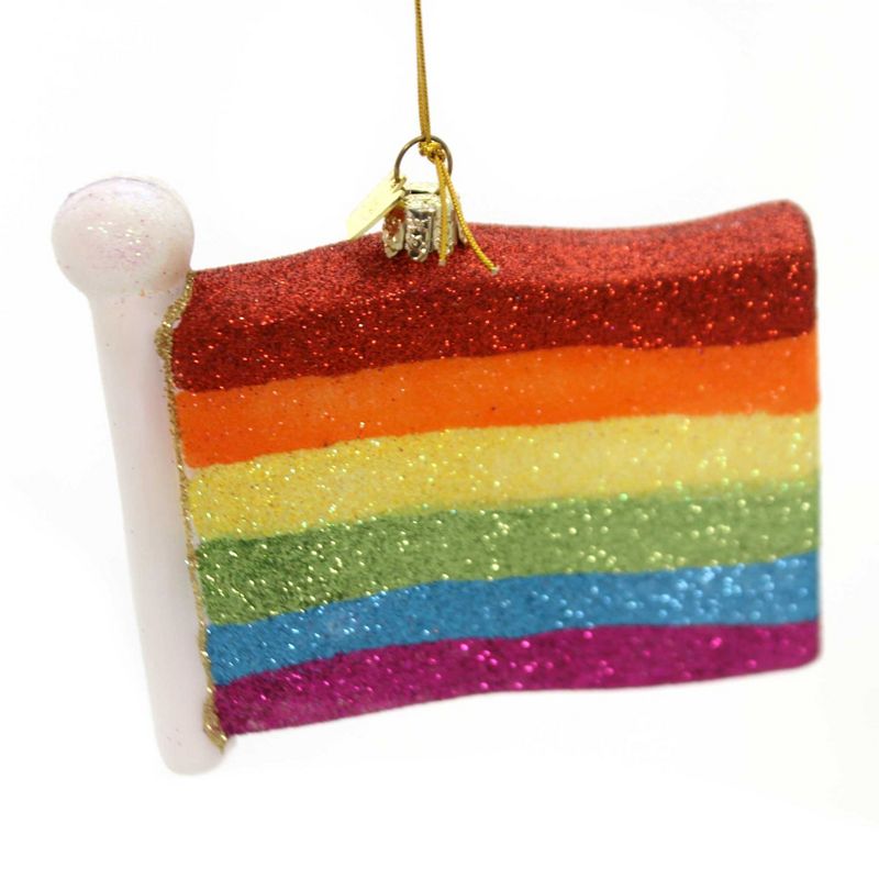 Noble Gems 3.75" Gay Pride Flag Ornament Rainbow Stripes  -  Tree Ornaments