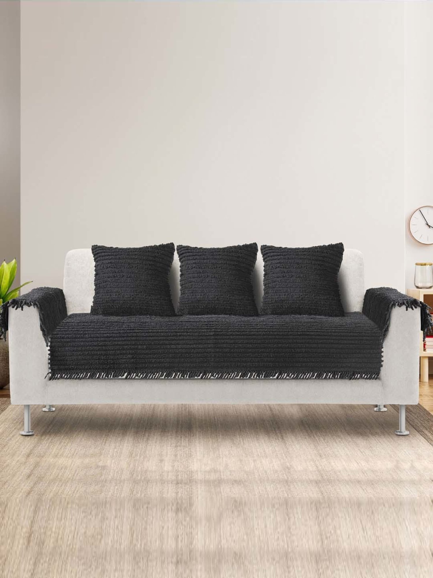 MODERN HOMES White Cotton Hand-Knotted Curtain Ropes - Set of 2